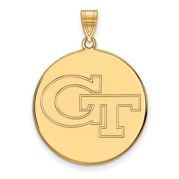 14k Yellow Gold Georgia Technology XL Disc Pendant